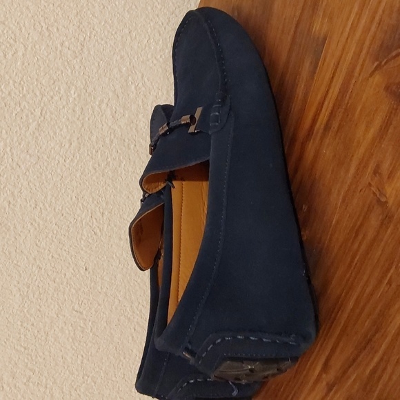 Go Tour Mens Navy Blue Suede Driving Moccasins/loafers Neutral Luxe Sz. 10.5 M - Picture 2 of 10